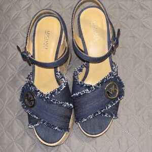 Michael Kors Women's Blue Denim Wedges